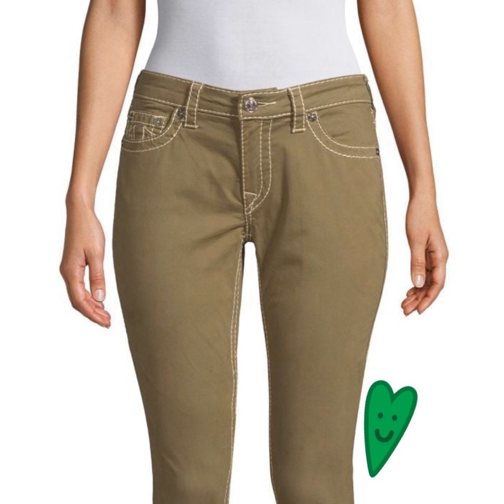 NWT True Religion Khaki Suede Jeans